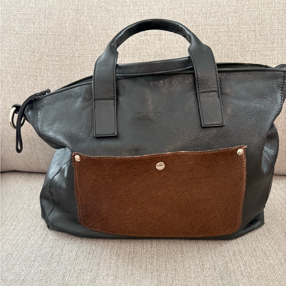Pulicati Black and Brown Tote Bag
